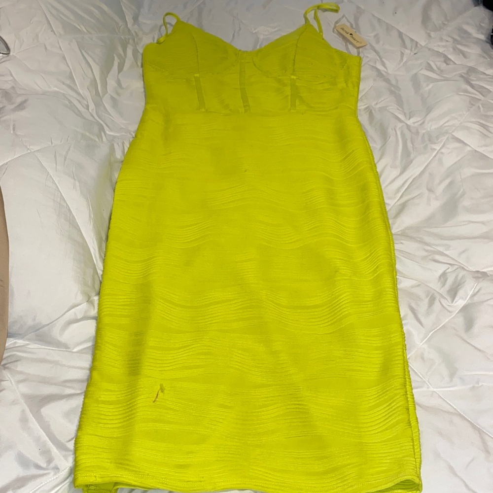 Derek Heart Neon Yellow Dress